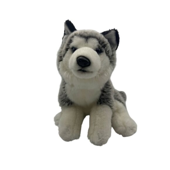Animal Alley ToysRUs Husky Dog Plush Stuffed Animal Gray White 12 Inch Sitting - Picture 1 of 6